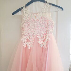 Flower Girl Dress - Child Formal Dress Lace and Tulle Net
